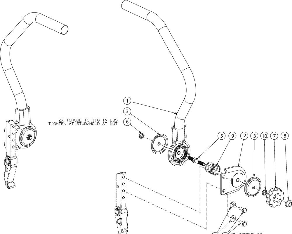 Lapbar Adjustment Diagram and Parts List for Z-FORCELX54KW (17AIDAUC010)(2018) Cub Cadet Lawn Tractor